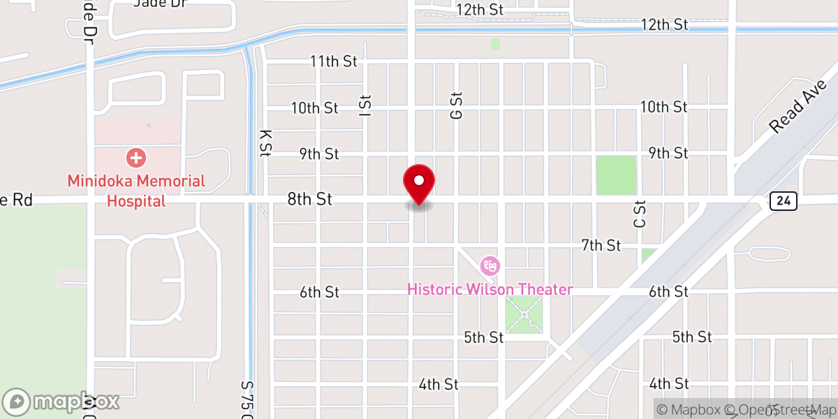 Map showing location of Minidoka County Sheriff