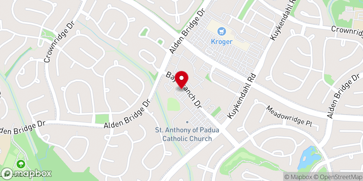 Map showing location of St Anthony's Bread Food Pantry