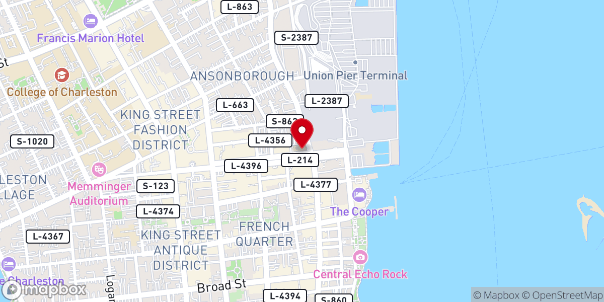 Map showing location of Church and Union Charleston