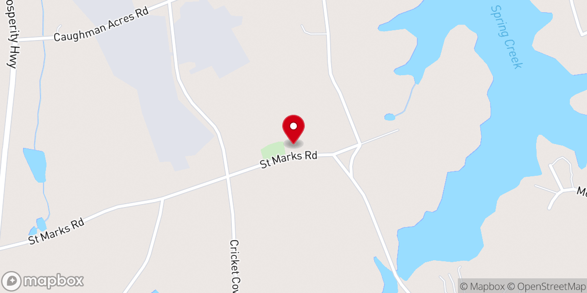 Map showing location of St. Mark's Lutheran Church, Leesville, South Carolina