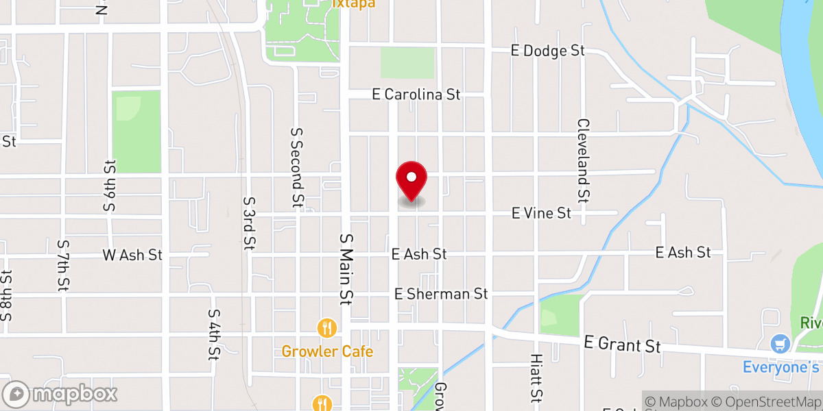 Map showing location of Old Time Religion Tabernacle