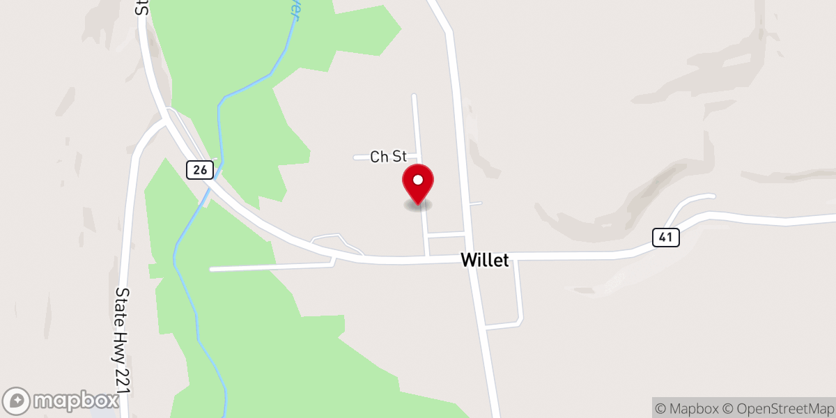 Map showing location of Past Peddlers Antiques