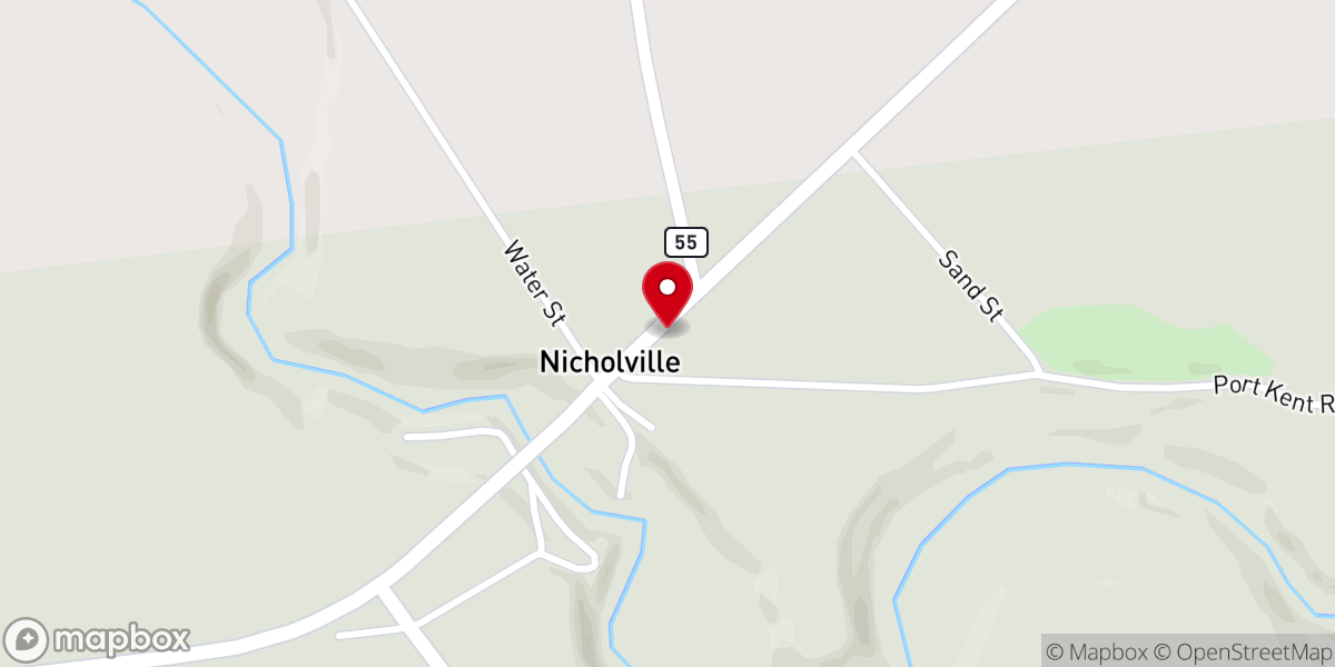 Map showing location of Nicholville