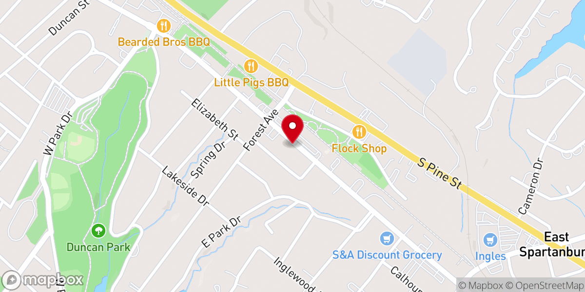Map showing location of Living Waters Deliverance Center Of Spartanburg