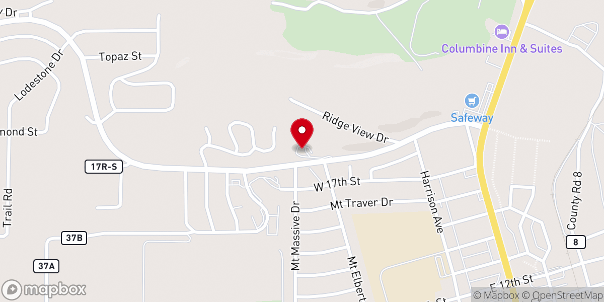 Map showing location of First Baptist Church of Leadville