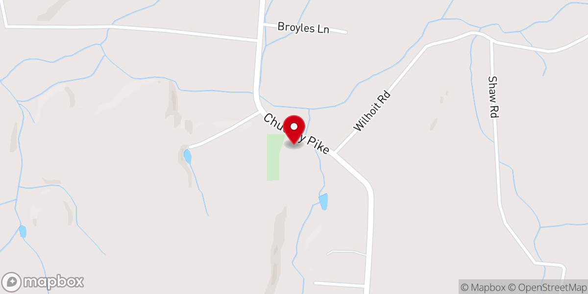 Map showing location of Cedar Grove Church