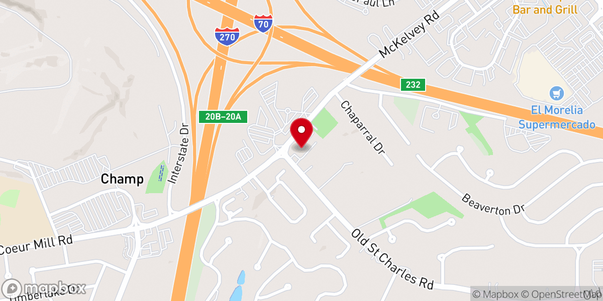 Map showing location of Trinity Free Will Baptist Church