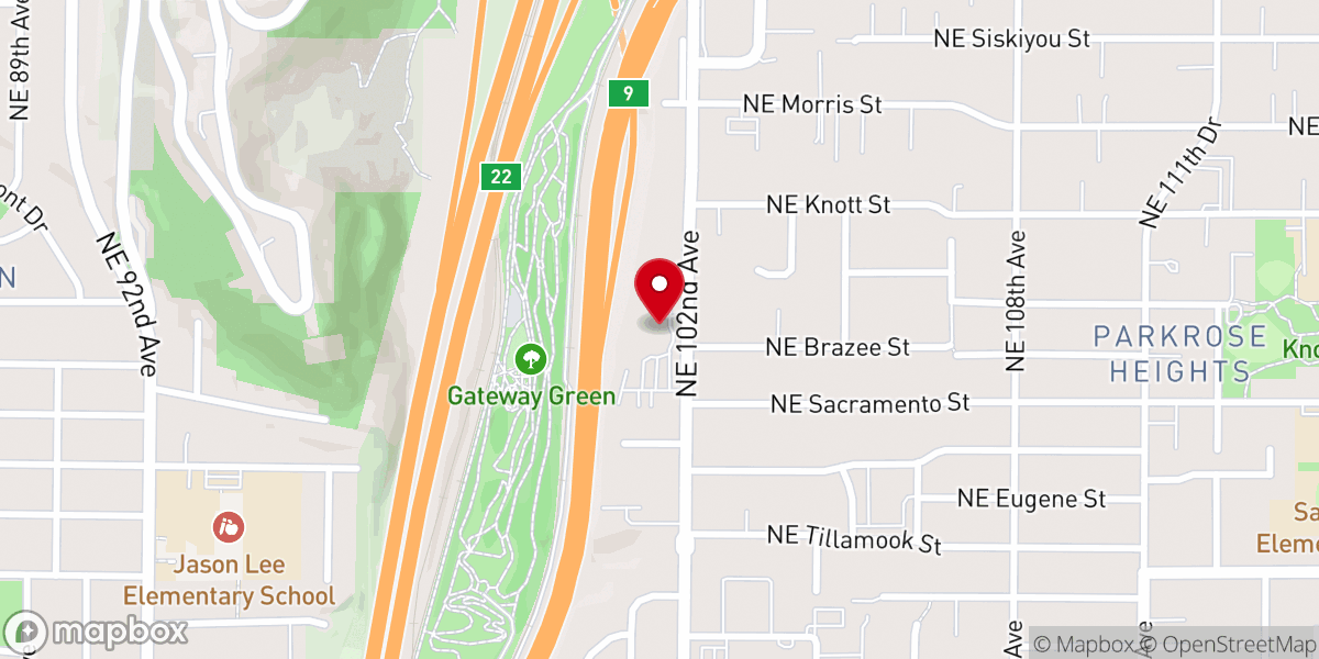 Map showing location of Crossroads Church