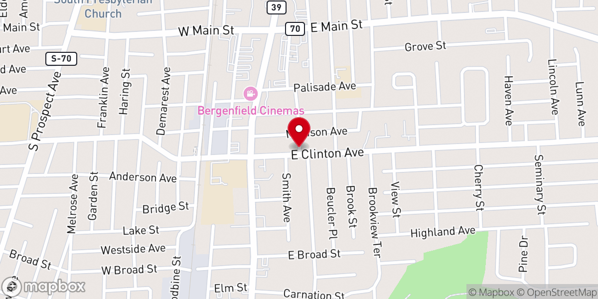 Map showing location of Clinton Avenue Reformed Church