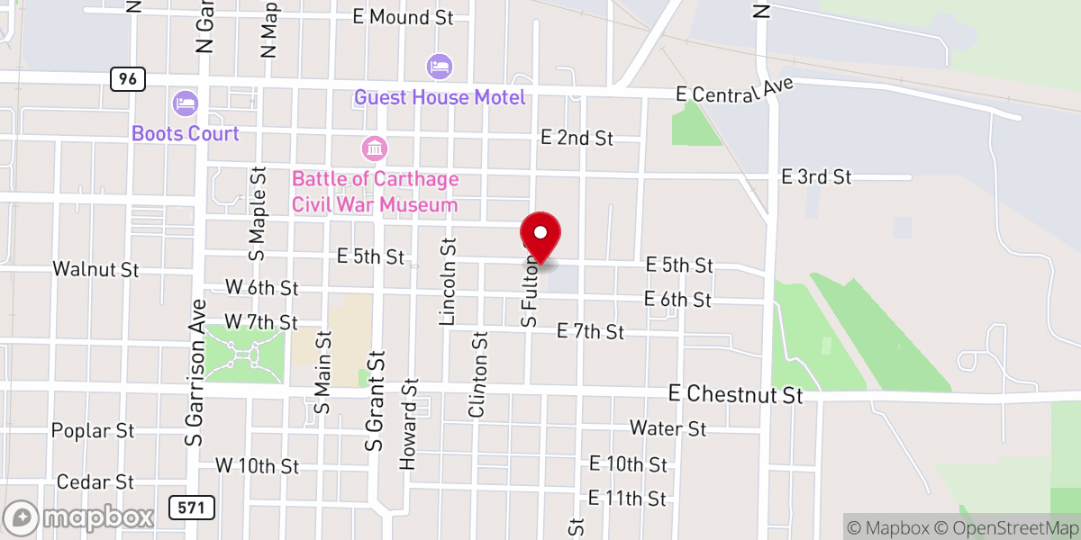 Map showing location of Casa de Sanidad