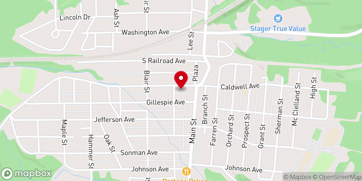 Map showing location of Trinity United Methodist Church