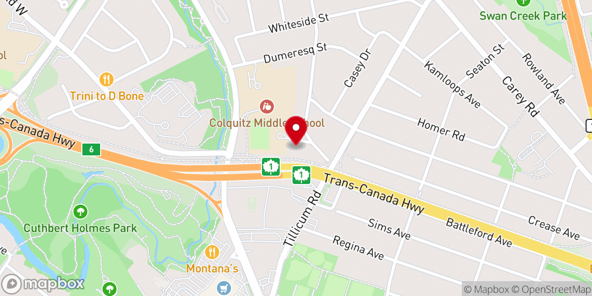 Map showing location of Westview Gospel Chapel
