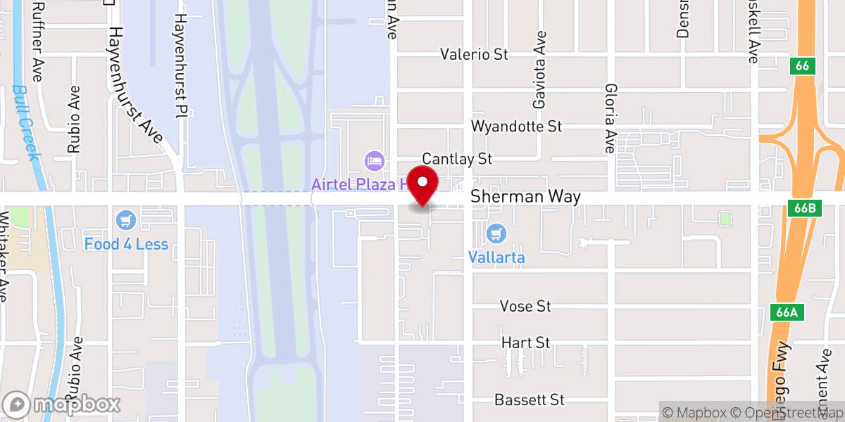 Map showing location of AA San Fernando Valley Central Office