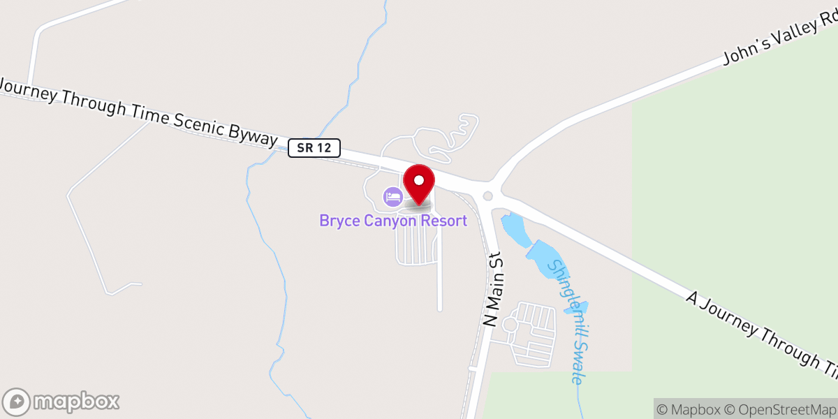 Map showing location of Bryce Canyon Resort