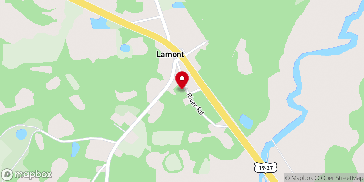 Map showing location of Lamont Baptist Church
