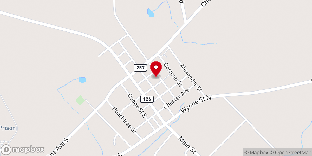 Map showing location of Kingdom Builders Worship Center