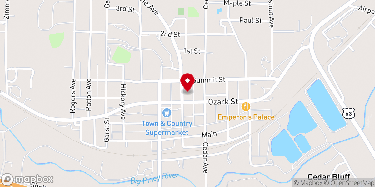 Map showing location of Pine Flat Church