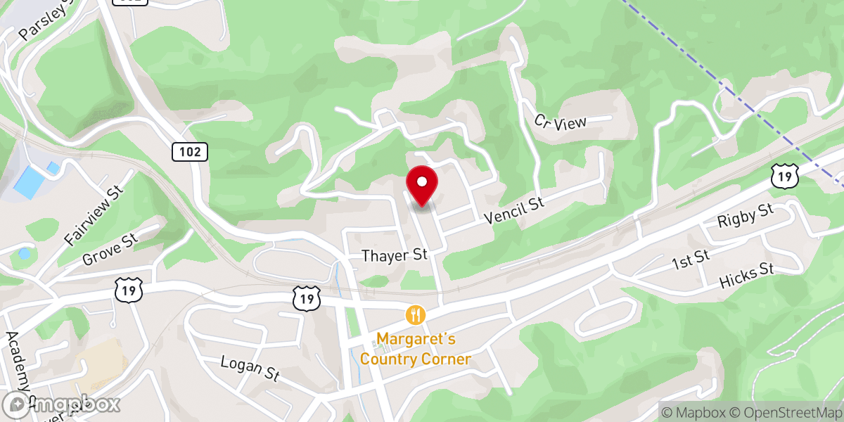 Map showing location of Tabernacle Baptist Church