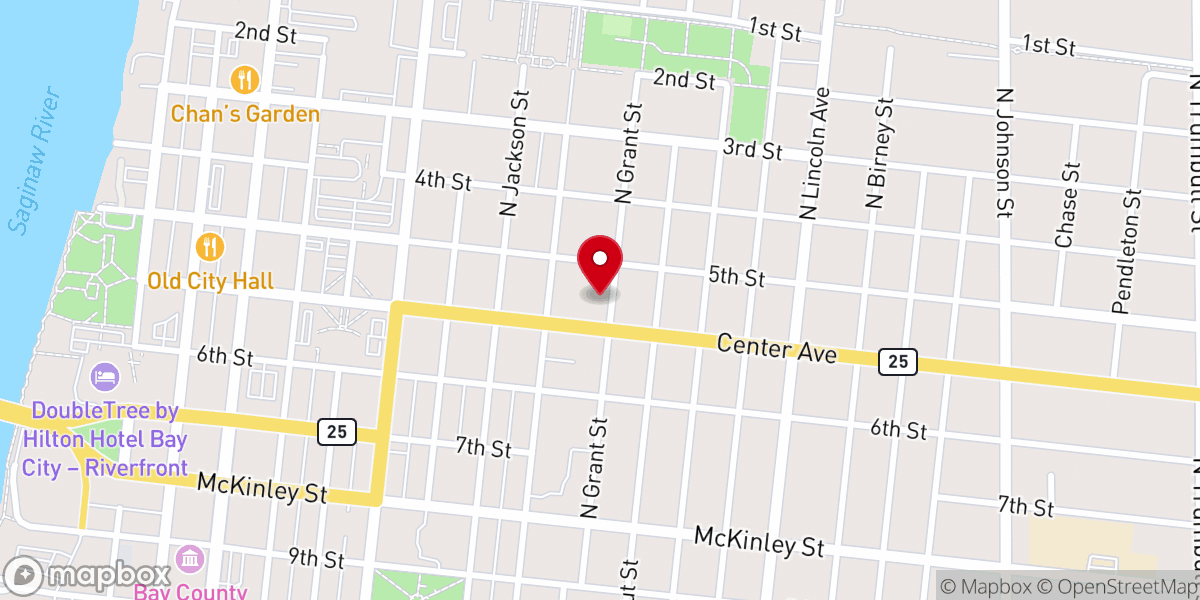 Map showing location of Trinity Episcopal Church