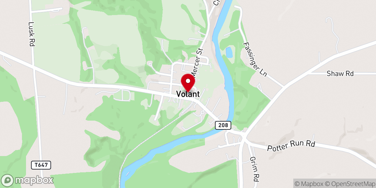 Map showing location of Volant