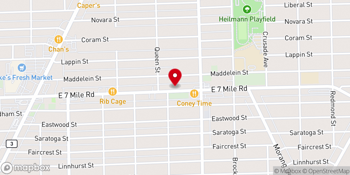 Map showing location of Cedar Grove Missionary Baptist Church