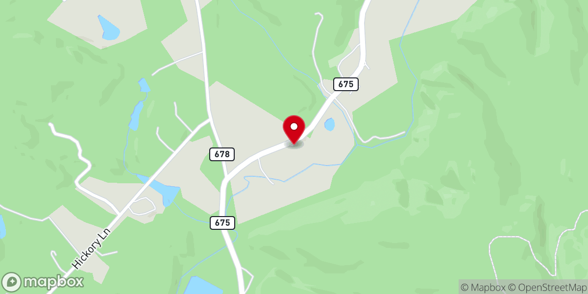 Map showing location of Oak Level United Methodist Church