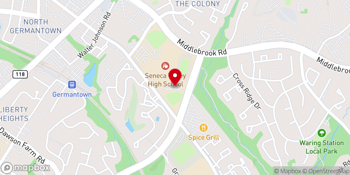 Map showing location of Highlight Church - Seneca Valley High School