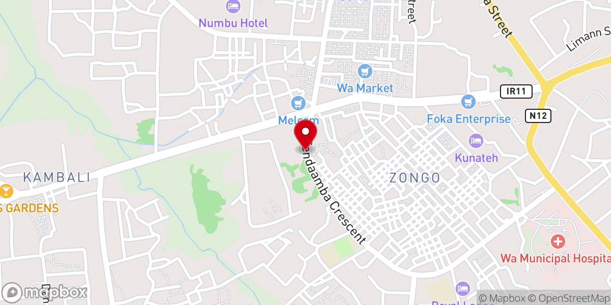 Map showing location of Methodist Church-Wa