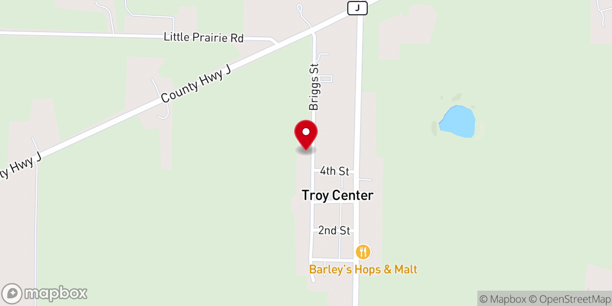 Map showing location of Troy Center United Methodist