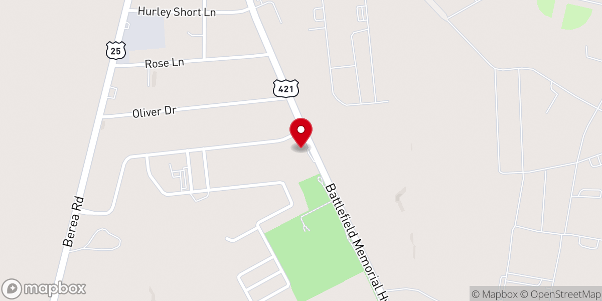 Map showing location of Mount Zion Christian Church