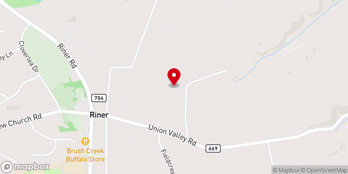 Map showing location of Fellowship Baptist Church