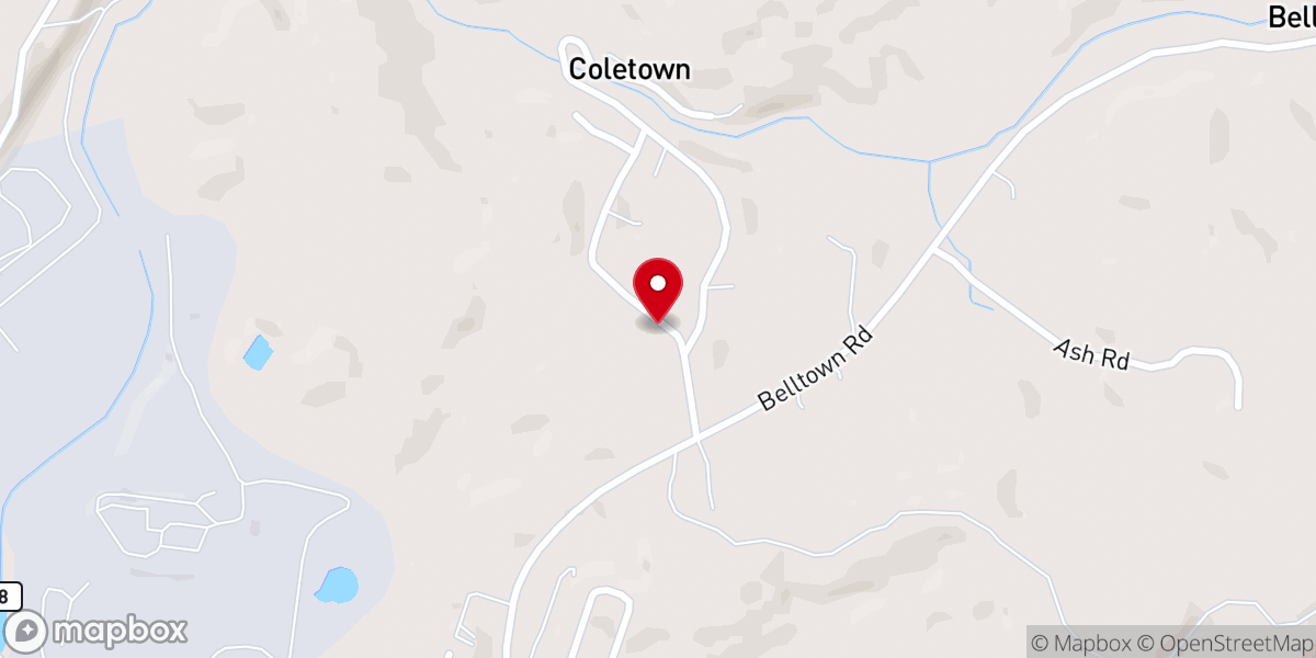 Map showing location of Coletown Missionary Church