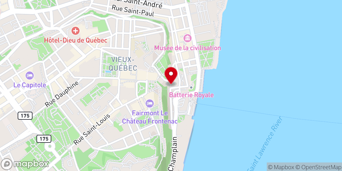 Map showing location of Escalier Casse-Cou