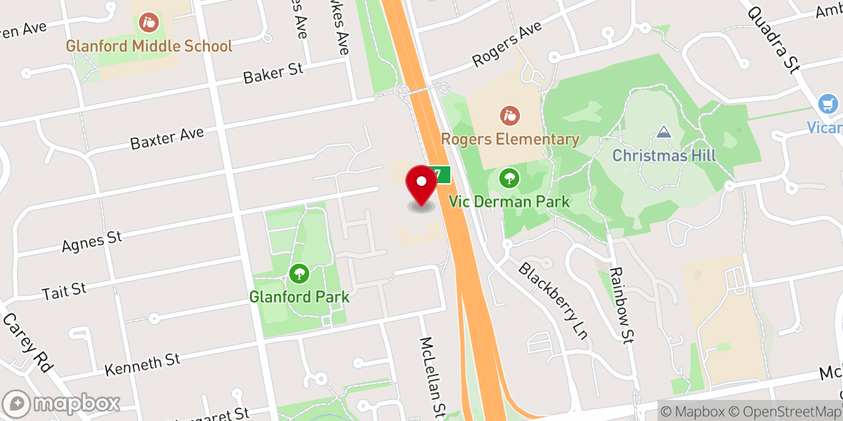 Map showing location of Victoria Christian Reformed Church