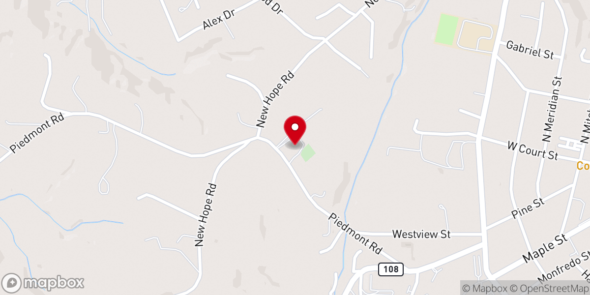 Map showing location of West Memorial Baptist Church