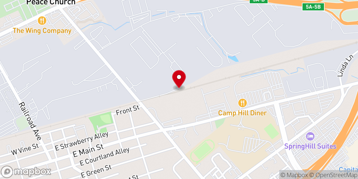 Map showing location of Shiremanstown Yard