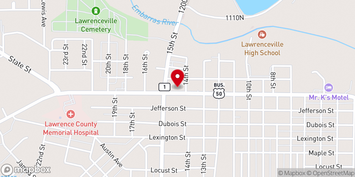 Map showing location of First Christian Church
