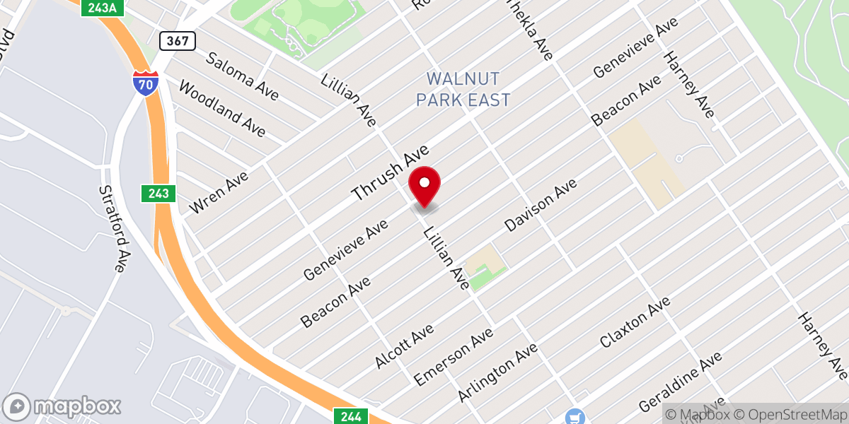 Map showing location of Walnut Park Bible Chapel