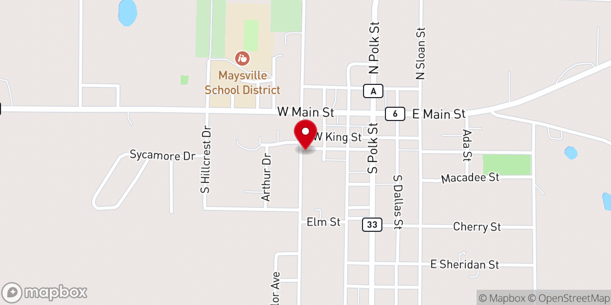 Map showing location of St. Aloysius Mission