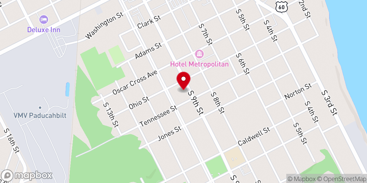 Map showing location of Ninth Street Church of Christ