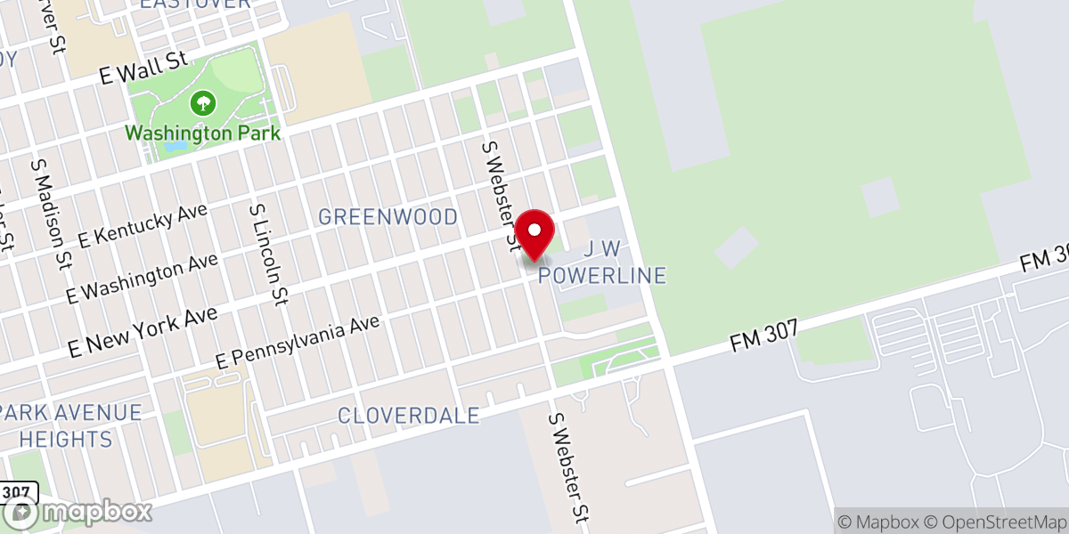 Map showing location of East Side Church of Christ
