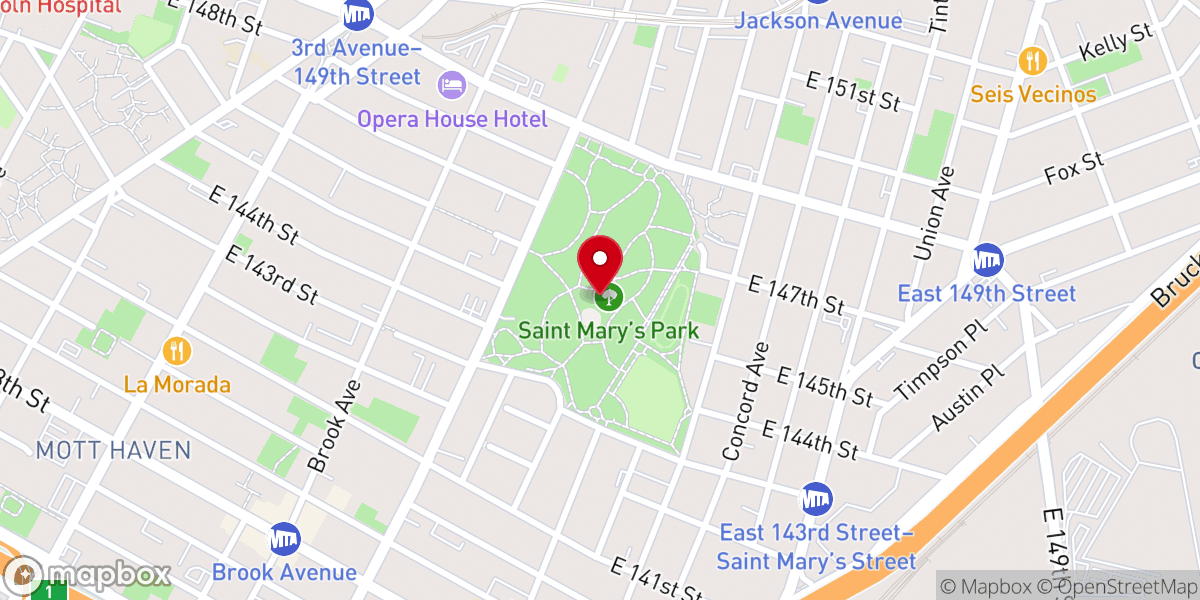 Map showing location of Gil Scott-Heron Amphitheater