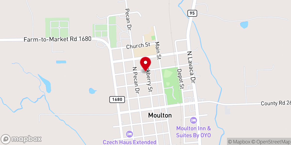 Map showing location of Zion Lutheran Church