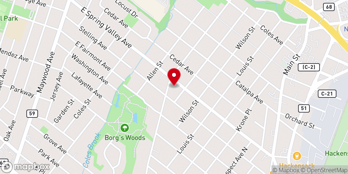 Map showing location of The Summit Church of Bergen County