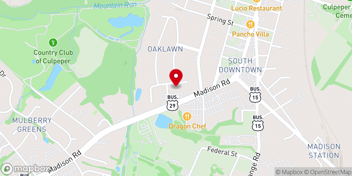 Map showing location of Culpeper United Methodist Church