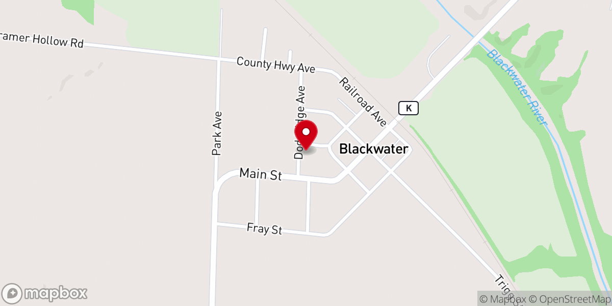 Map showing location of Blackwater Church of Christ