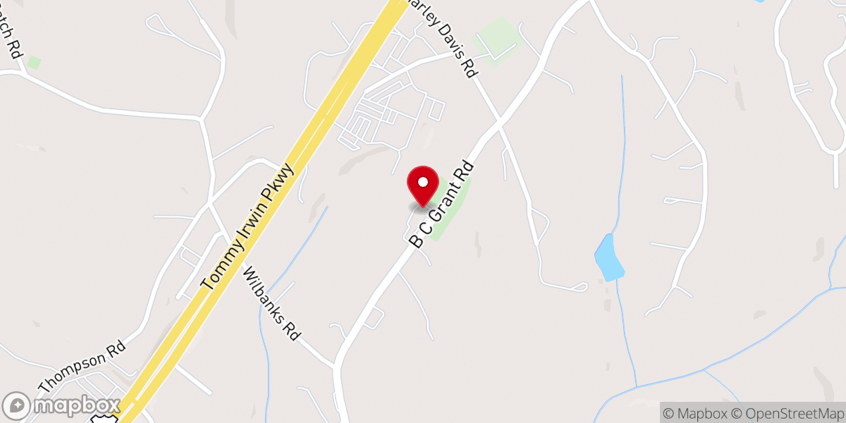 Map showing location of Grant Church