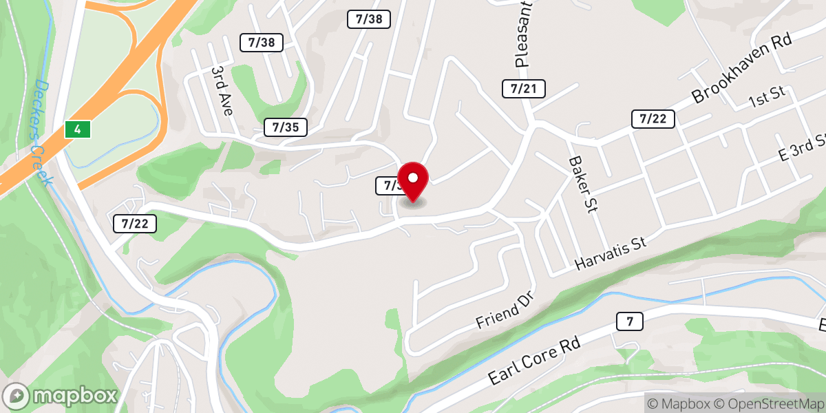 Map showing location of Brookhaven United Methodist Church