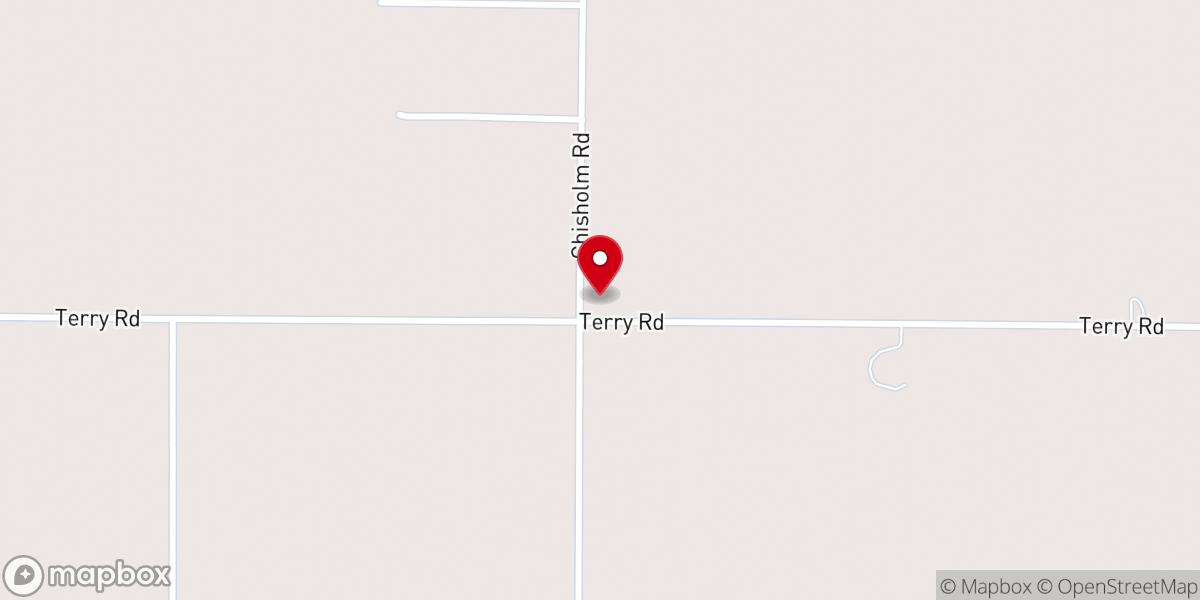 Map showing location of Blue Lake Baptist Church