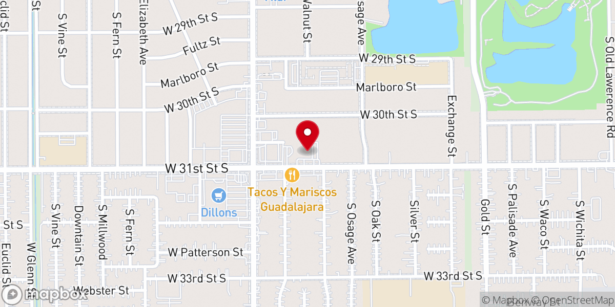 Map showing location of Southwest Baptist Church